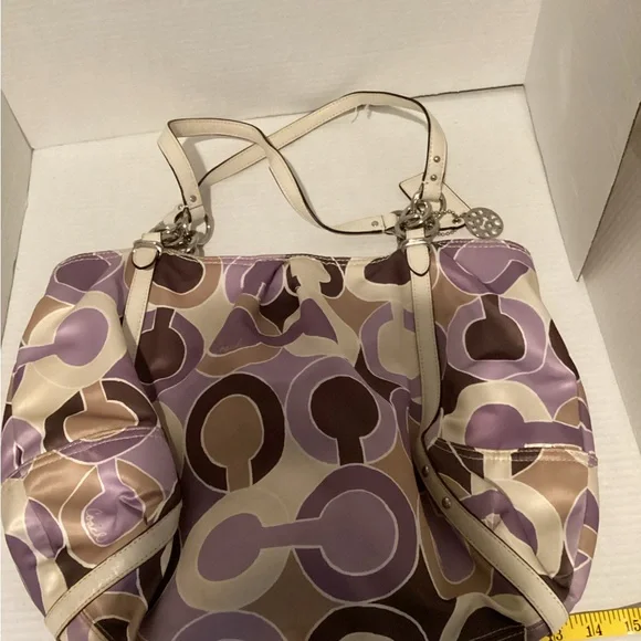 Coach | Bags | Coach Signature Alexandra Op Art Purple Tan  display picture 1